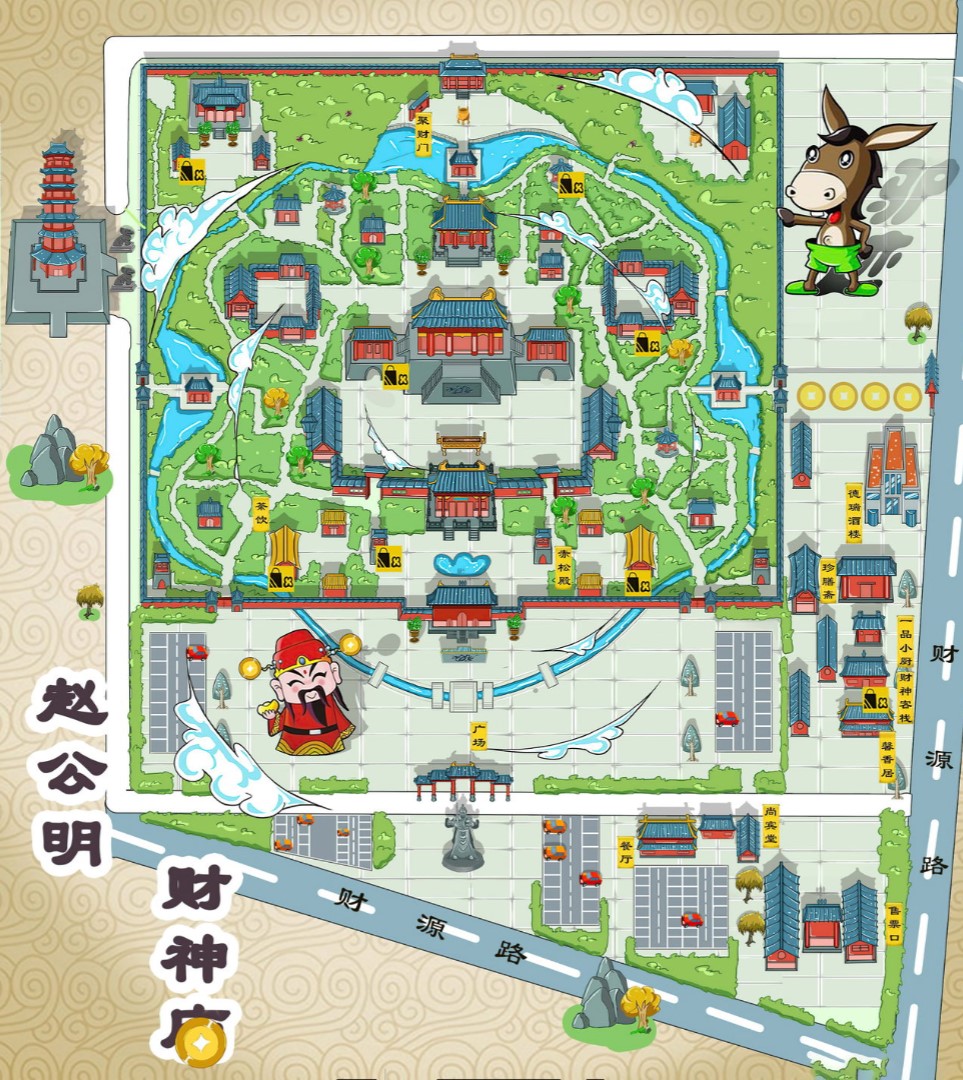 彰武寺庙类手绘地图